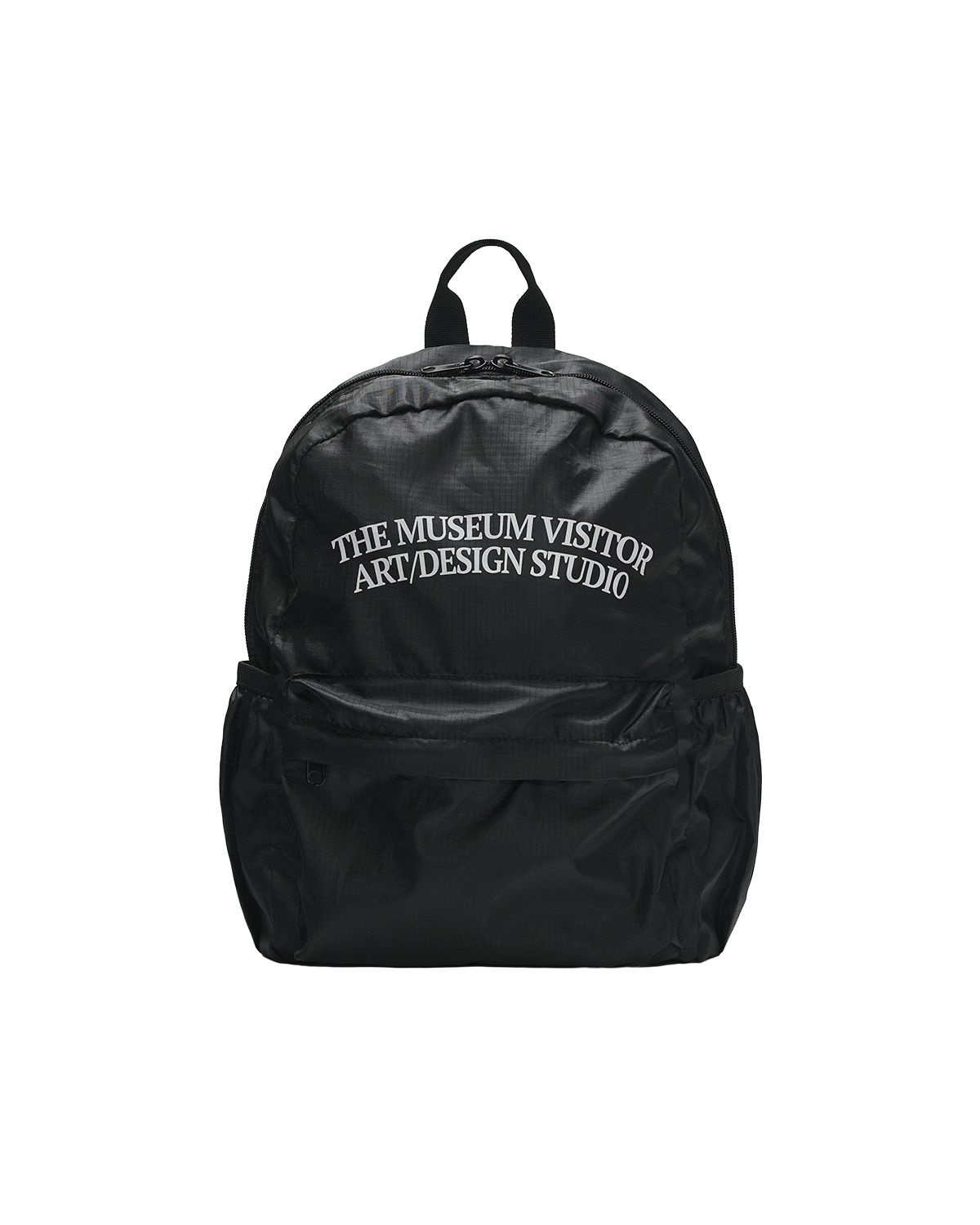 더뮤지엄비지터(THEMUSEUMVISITOR) PACKABLE LOGO BACKPACK (BLACK)