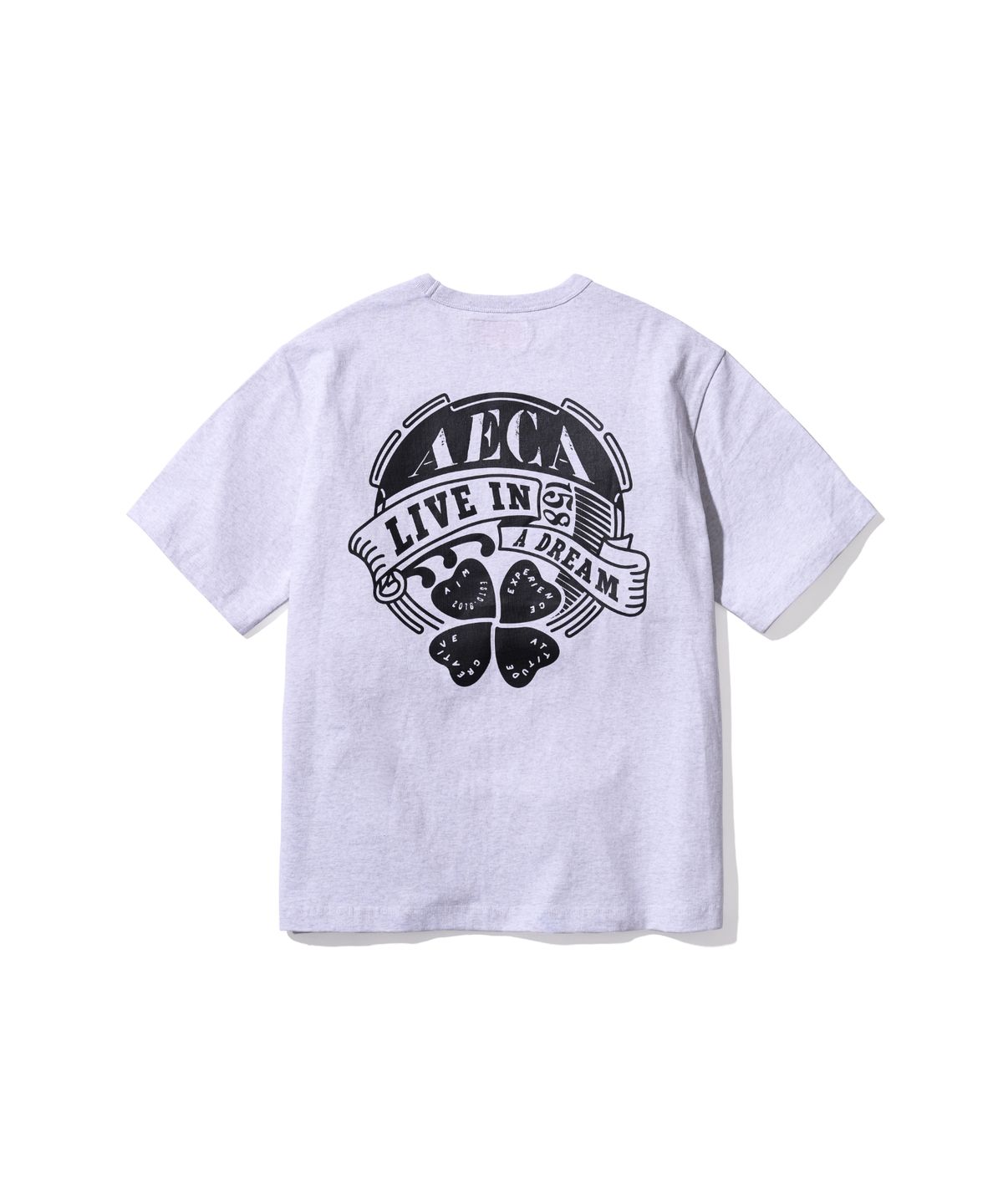 에이카화이트(AECA) (Woman) AECA CLOVER STAMP HALF SLEEVE-LIGHT GREY