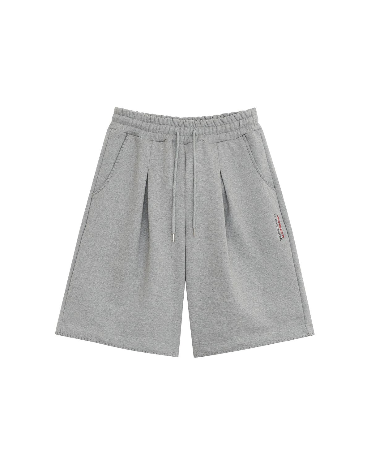 더뮤지엄비지터(THEMUSEUMVISITOR) STITCH BERMUDA SWEAT PANTS (MELANGE GREY)