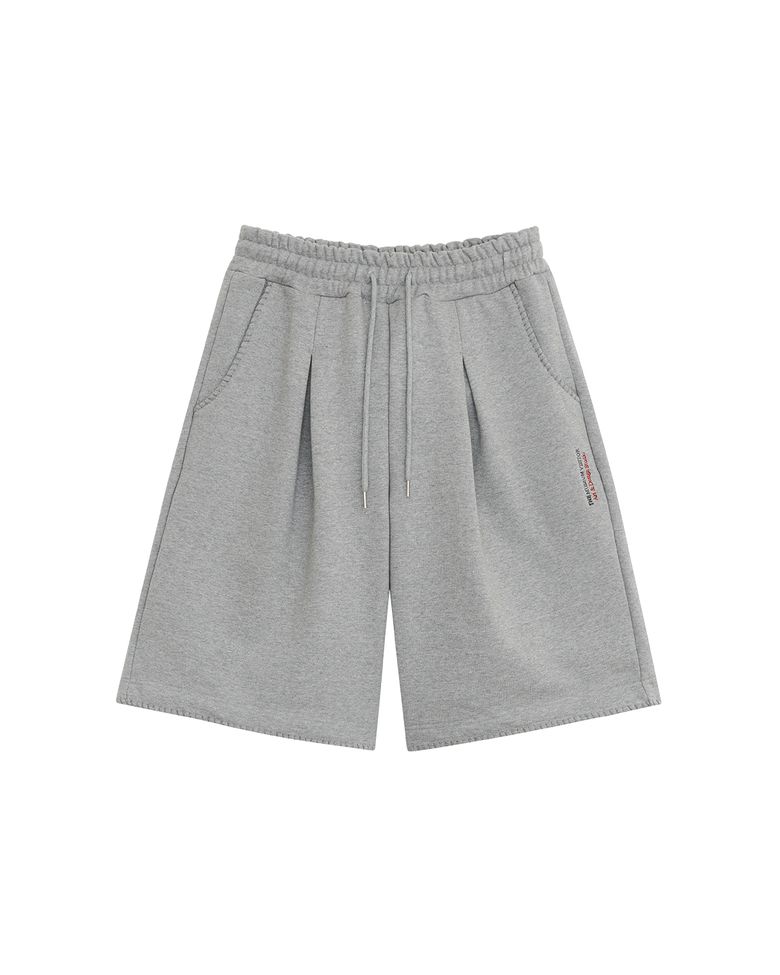 STITCH BERMUDA SWEAT PANTS (MELANGE GREY)