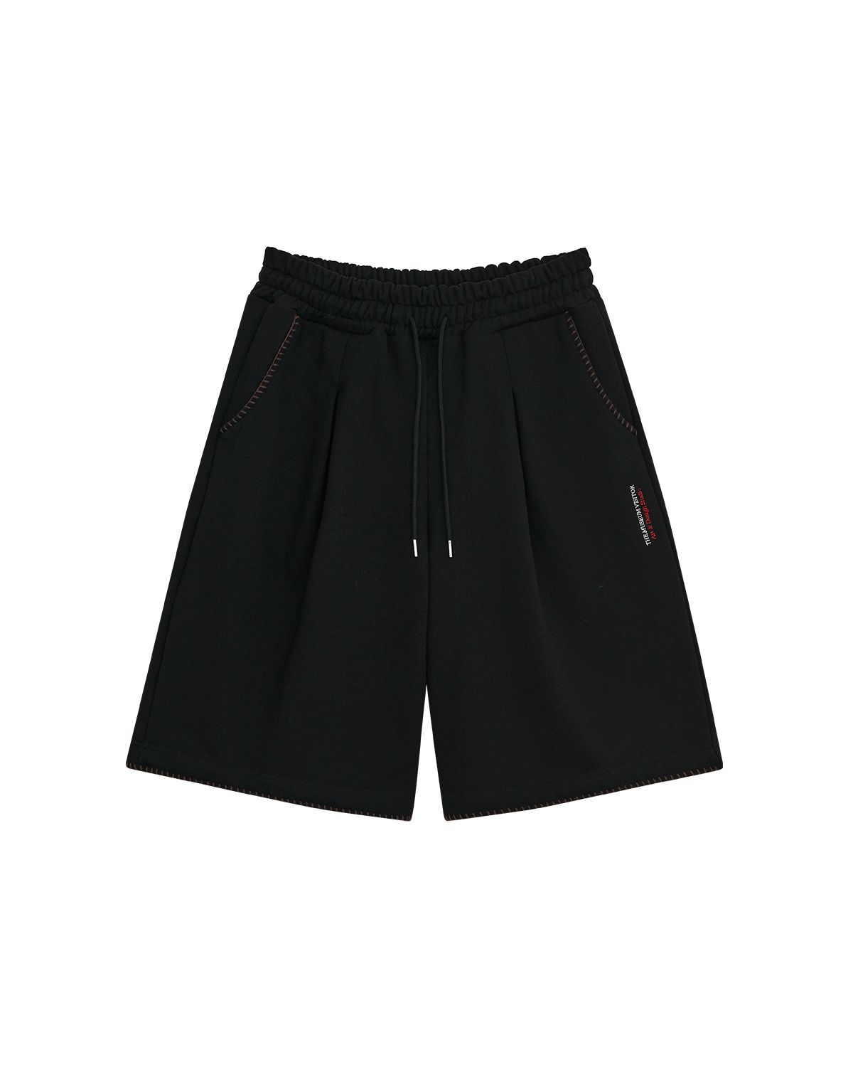 더뮤지엄비지터(THEMUSEUMVISITOR) STITCH BERMUDA SWEAT PANTS (BLACK)