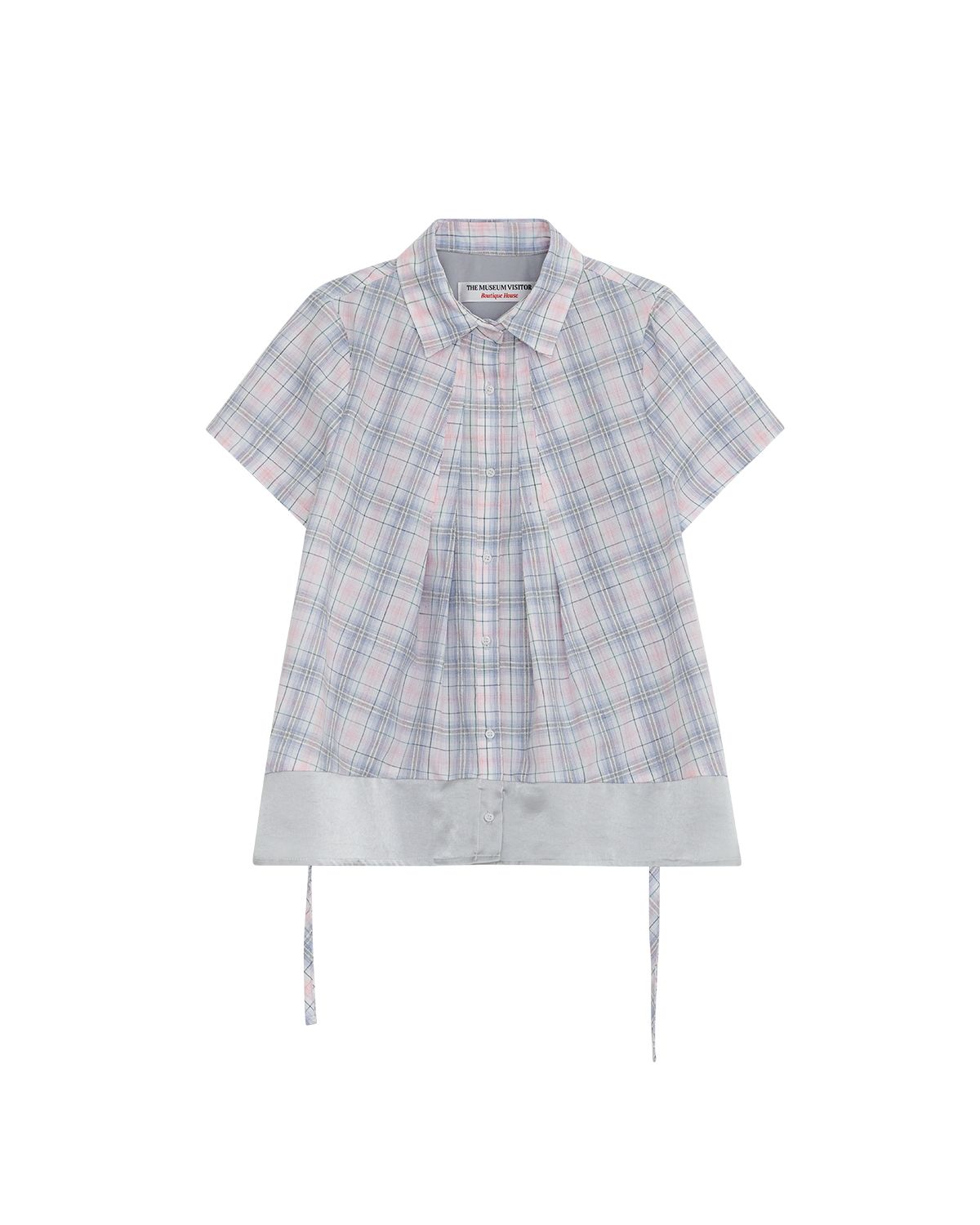 더뮤지엄비지터(THEMUSEUMVISITOR) W BACK STRING LAYERED SHIRT (CHECK)