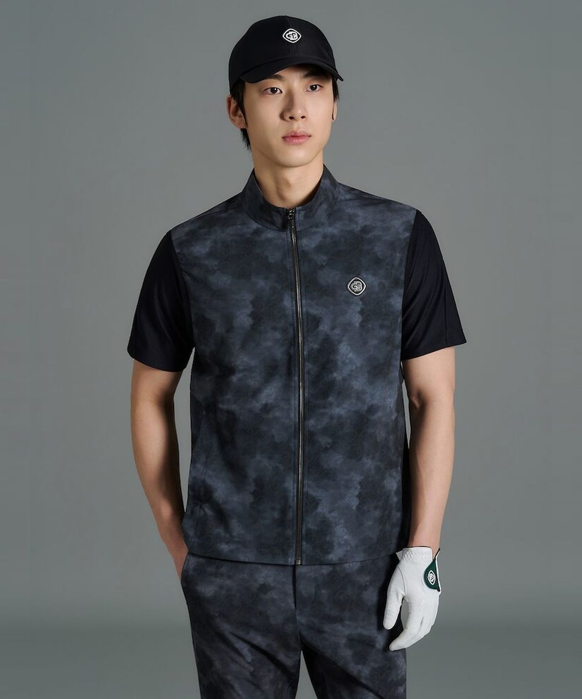 빈폴골프(BEANPOLE GOLF) [B_under] 남성 클라우디 패턴 베스트 - 블랙
