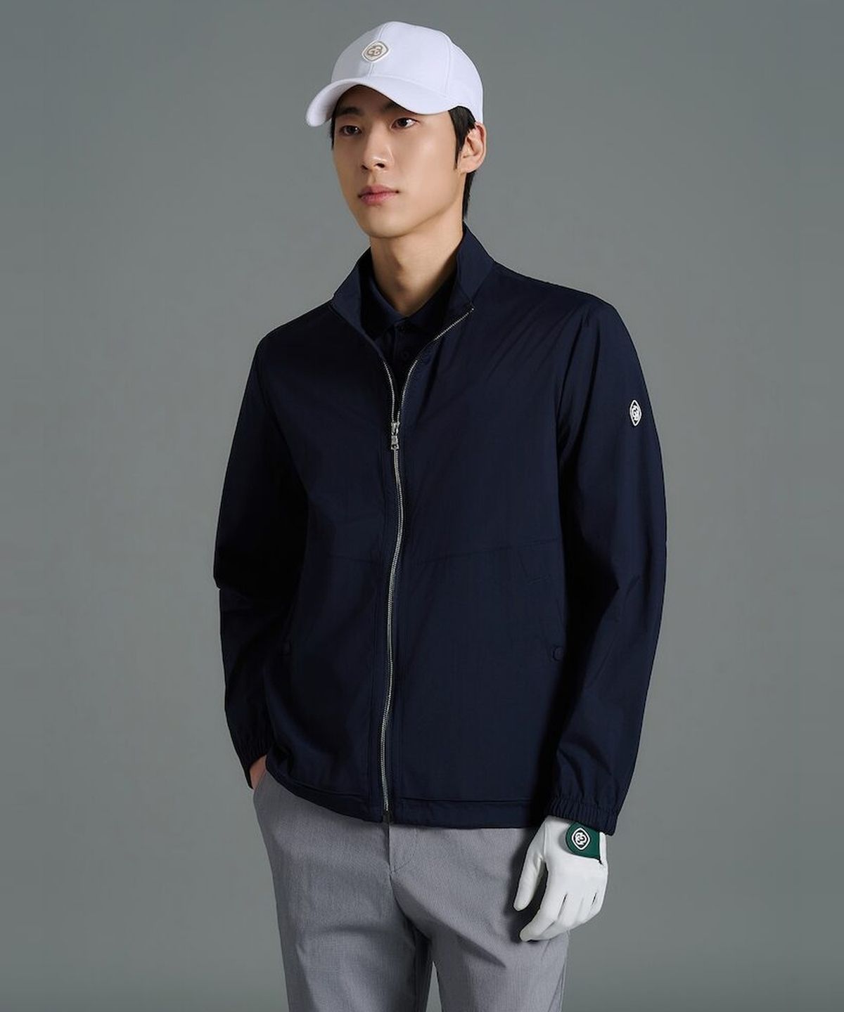 빈폴골프(BEANPOLE GOLF) 남성 경량 펀칭 점퍼 - 네이비