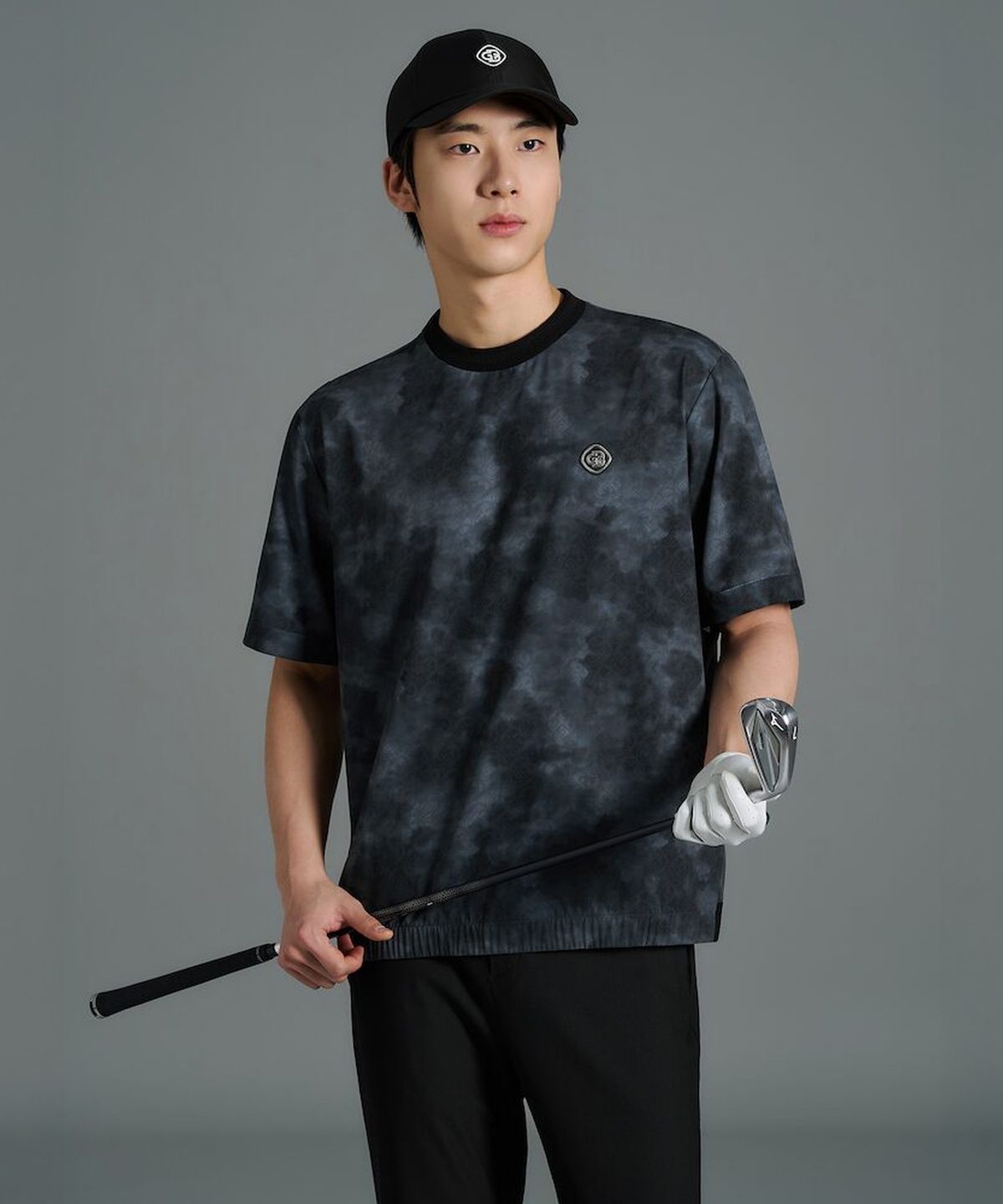 빈폴골프(BEANPOLE GOLF) [B_under] 남성 클라우디 경량 반소매 맨투맨 - 블랙