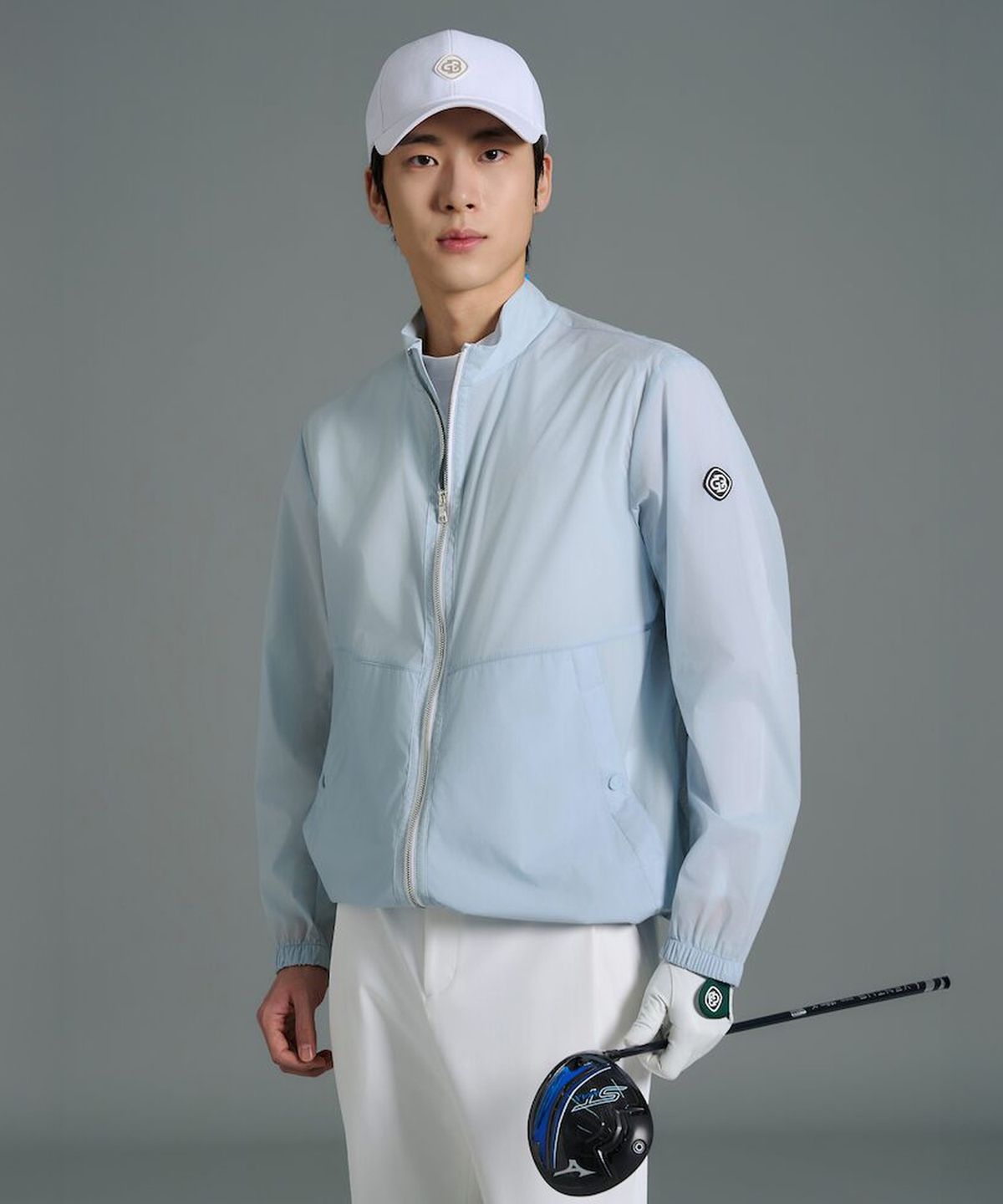 빈폴골프(BEANPOLE GOLF) 남성 경량 펀칭 점퍼 - 스카이 블루