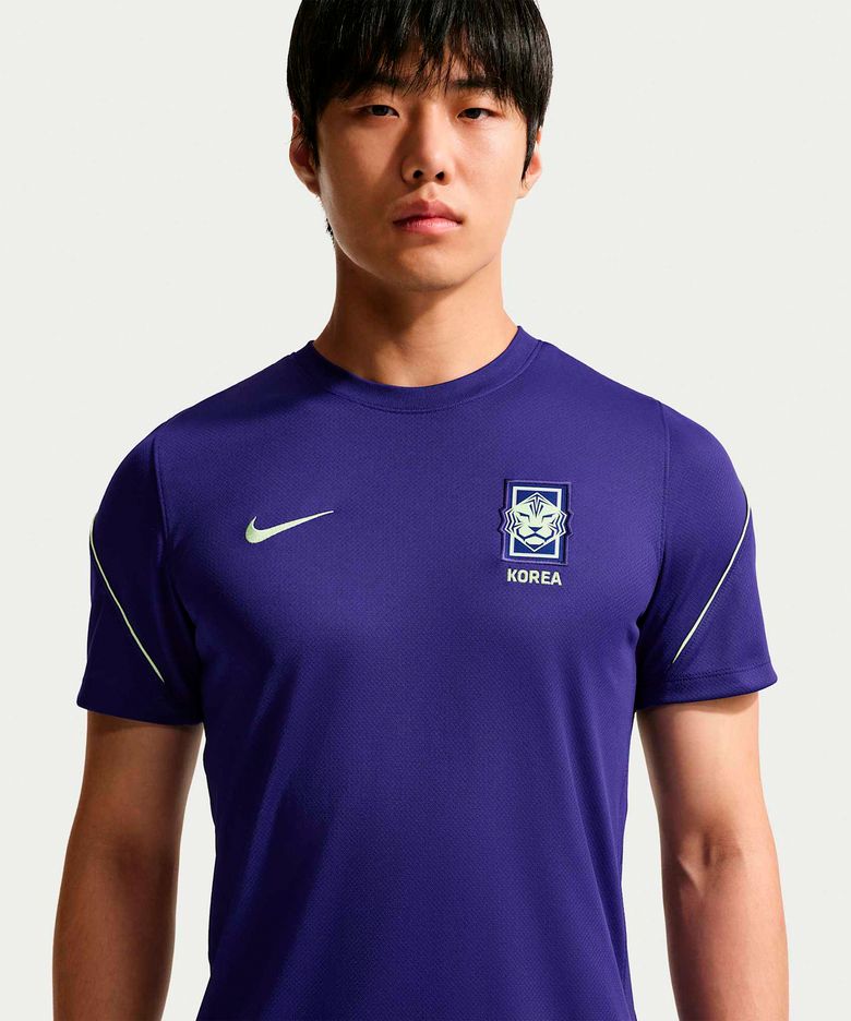 대한민국 스트라이크 축구 드라이 핏 반팔 탑 M - 리전시 퍼플:스페이스 퍼플:라이트 리퀴드 라임 / IB4975-590