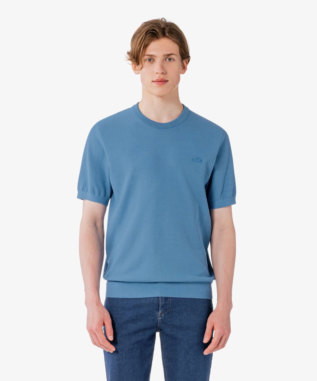 라코스테(LACOSTE) 남성 솔리드 반팔 크루넥 풀오버 AH324E-56G 776