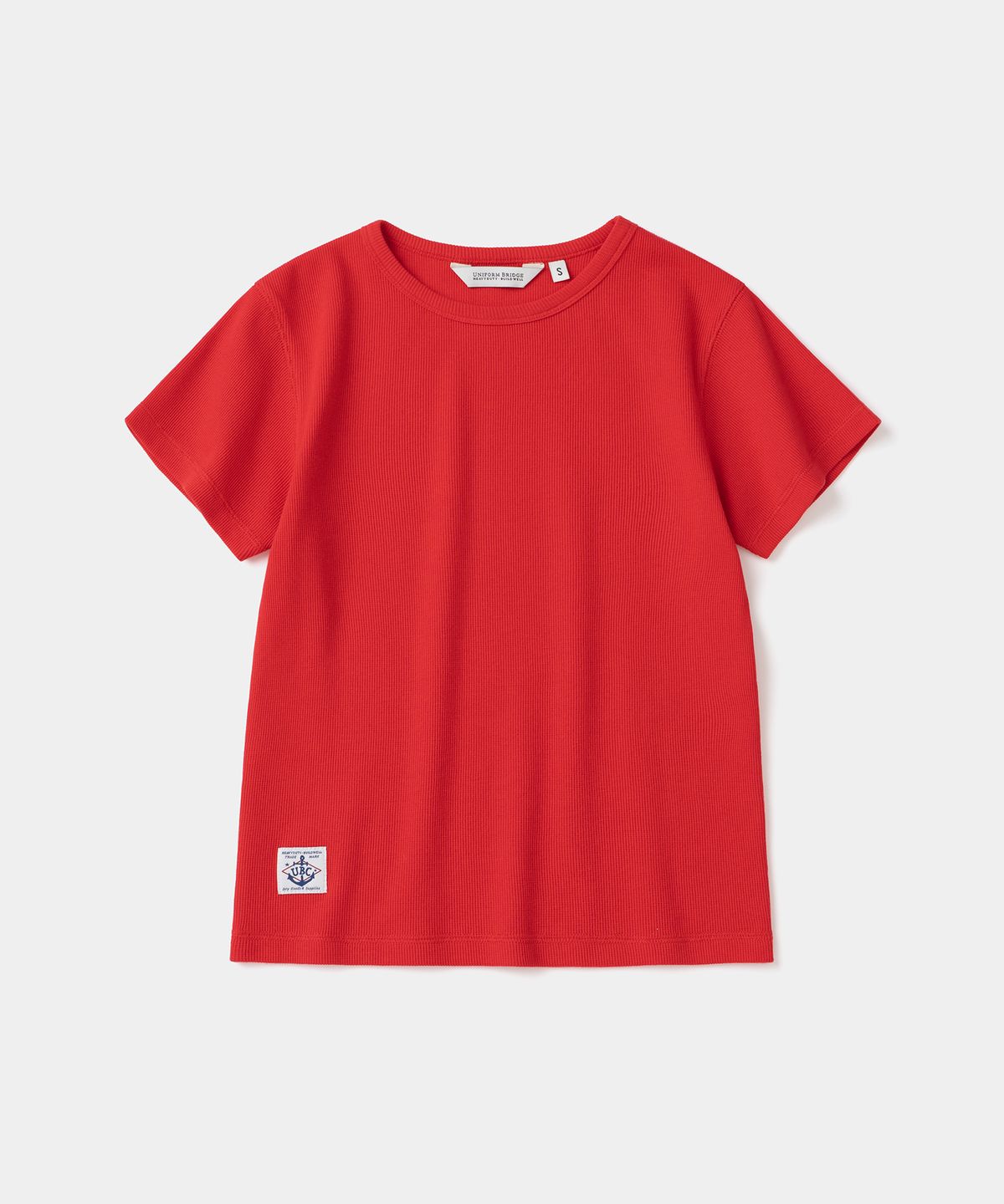 유니폼브릿지(UNIFORM BRIDGE) waffle crew neck s/s t-shirt(womens) red