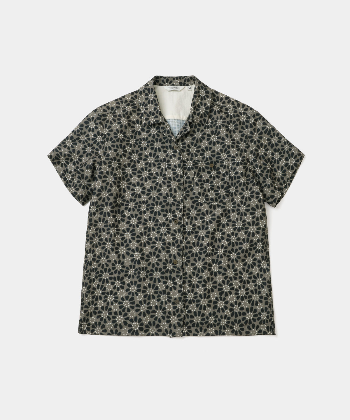 유니폼브릿지(UNIFORM BRIDGE) flower pattern s/s shirt(womens) olive
