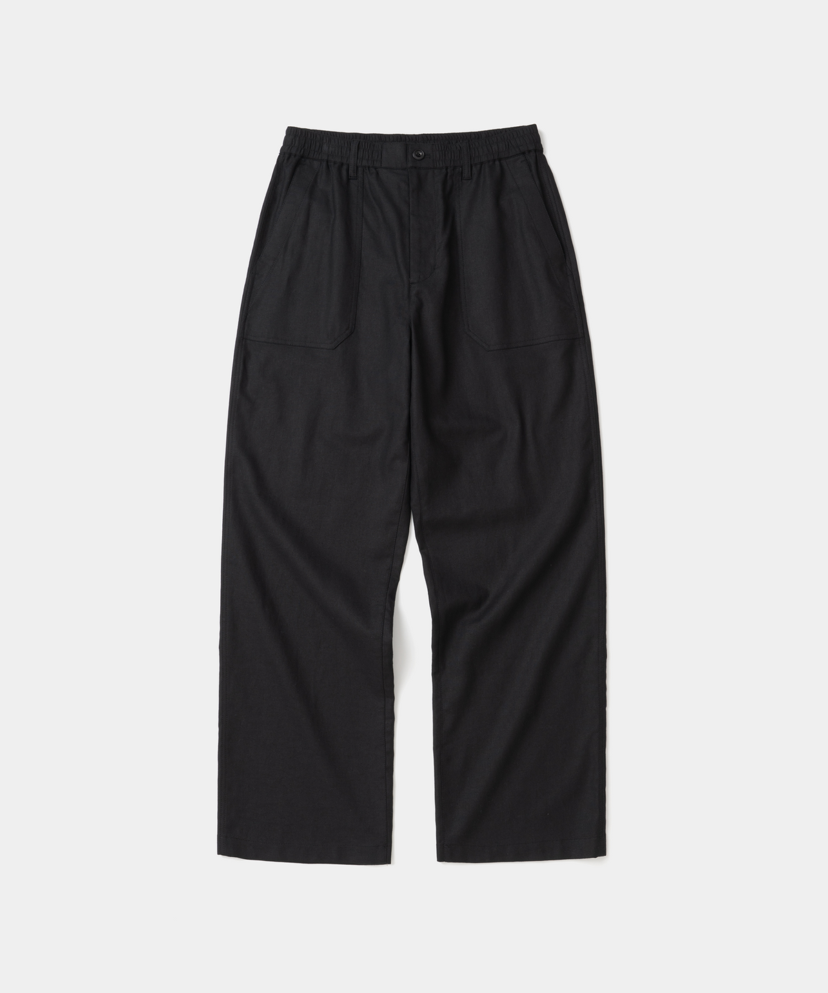 유니폼브릿지(UNIFORM BRIDGE) linen blended banding fatigue pants black