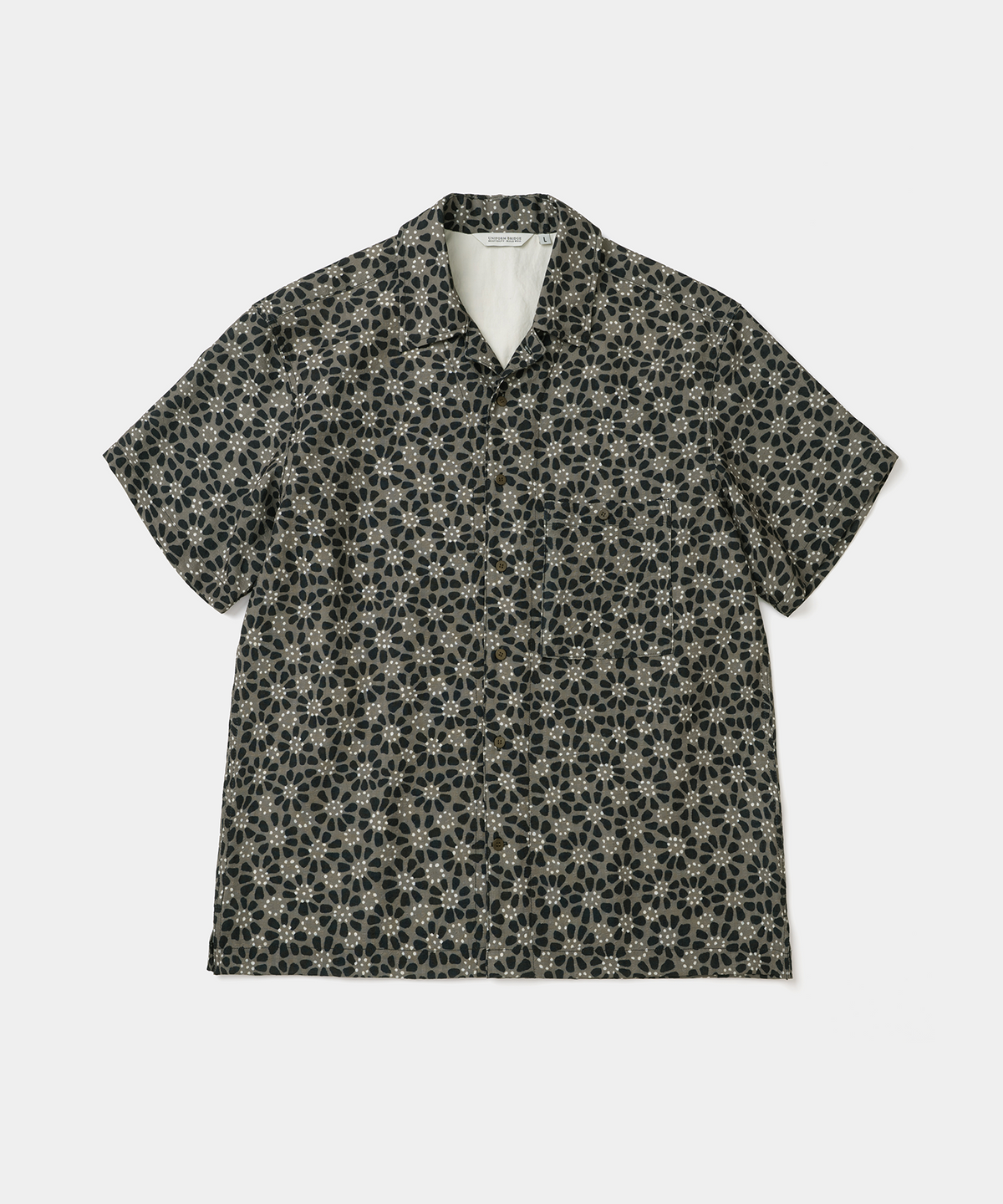 유니폼브릿지(UNIFORM BRIDGE) flower pattern s/s shirt olive