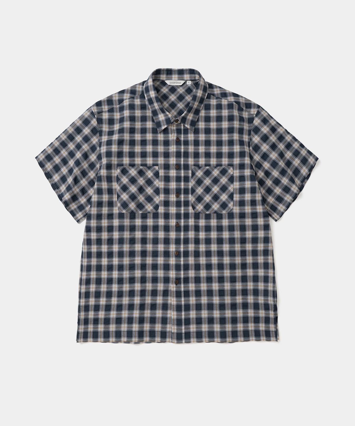 유니폼브릿지(UNIFORM BRIDGE) vintage check s/s shirt navy check