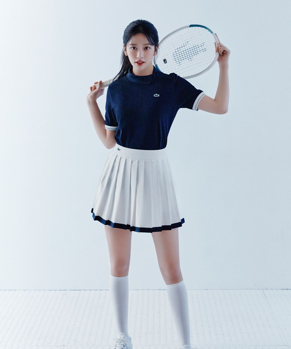 라코스테(LACOSTE) 여성 테니스 테이프 티핑 스커트 JF231E-56G 70V