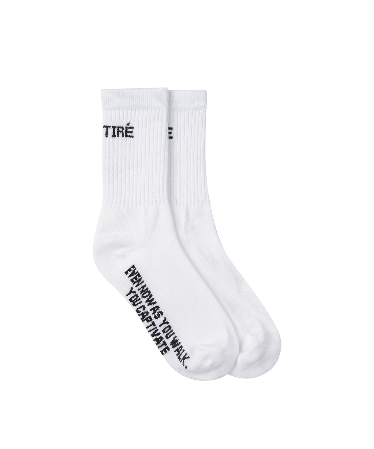마티레(MTTIRÉ) Positive Message Socks / White,Black