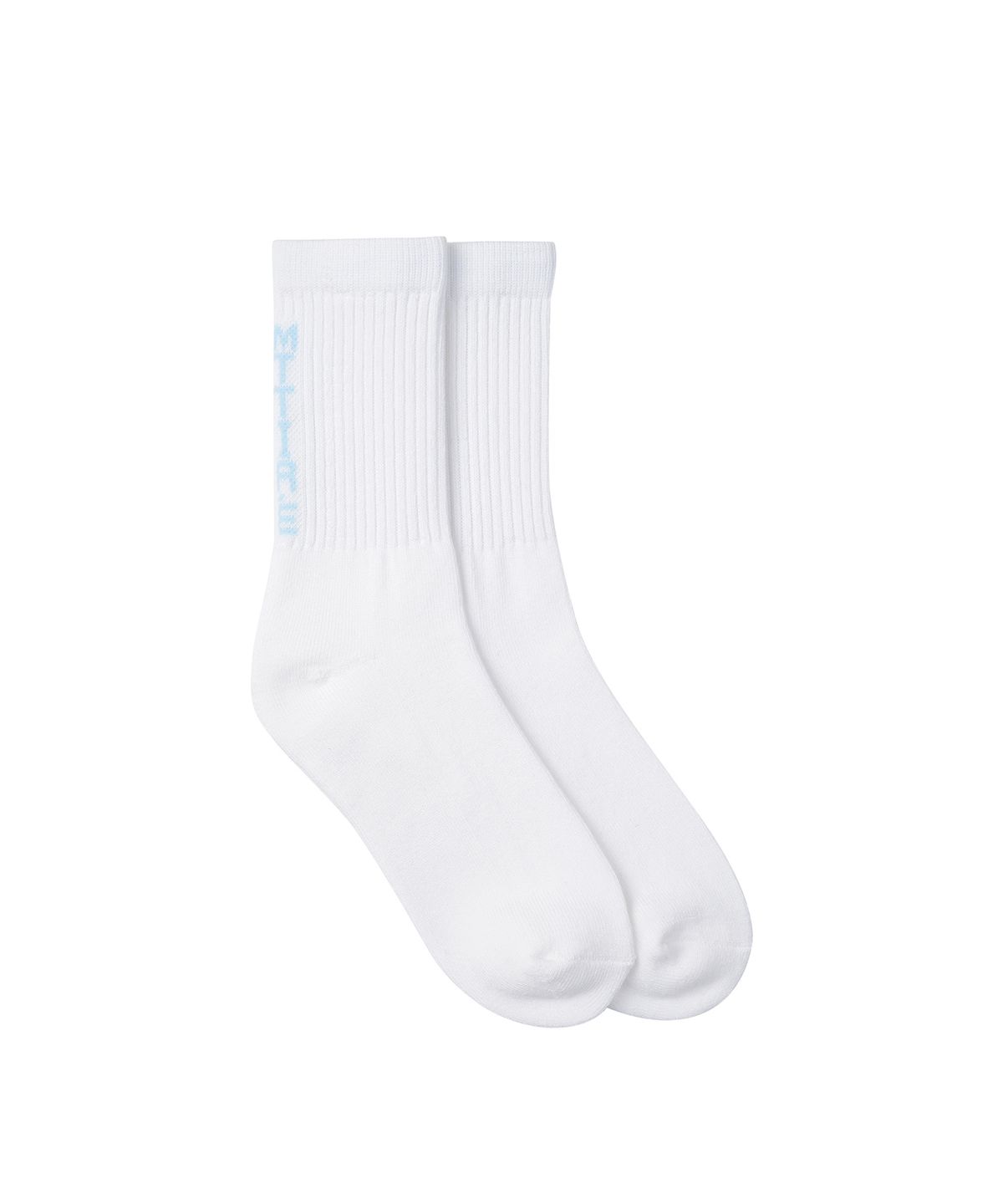 마티레(MTTIRÉ) Basic Logo Socks / White,Sky Blue
