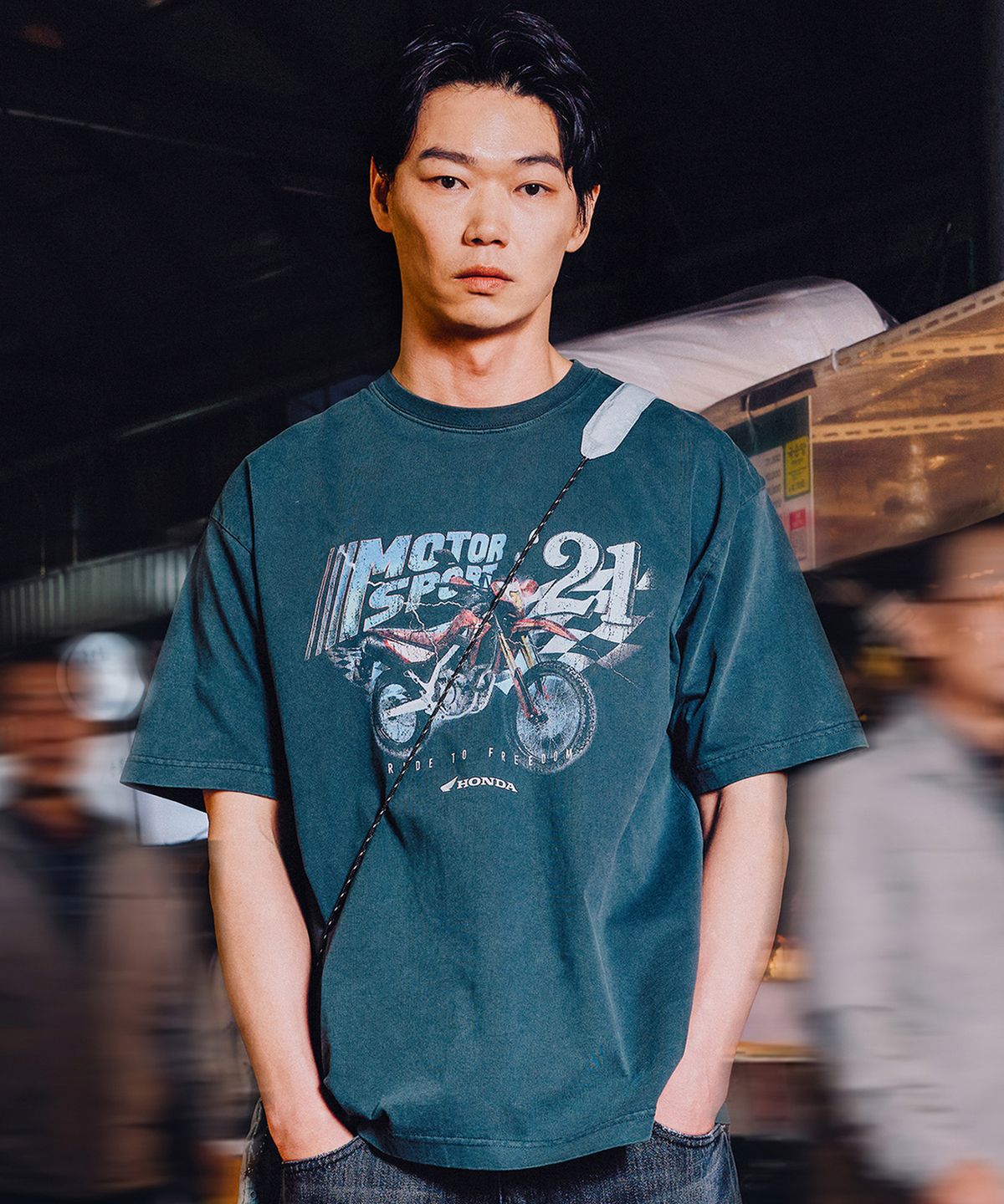 핍스 모터사이클(PHYPS MOTORCYCLE) Motor Sports Short Sleeve Blue