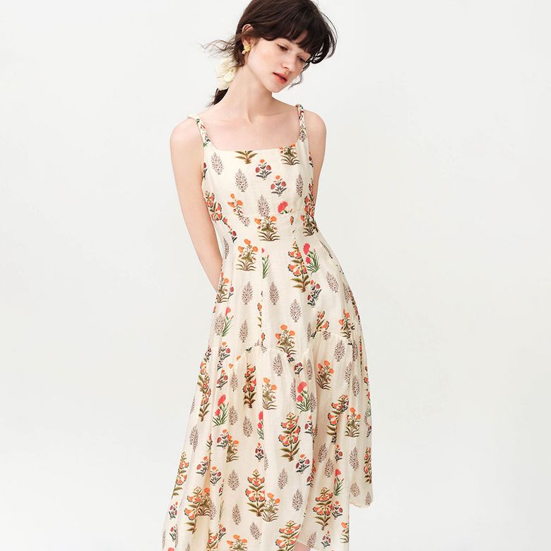 WD_Floral slip long dress_IVORY
