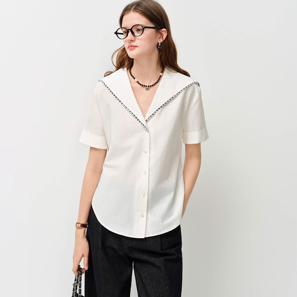 웬스데이딜라잇(WEDNESDAY DELIGHT) WD_Sailor collar half sleeve shirt_WHITE