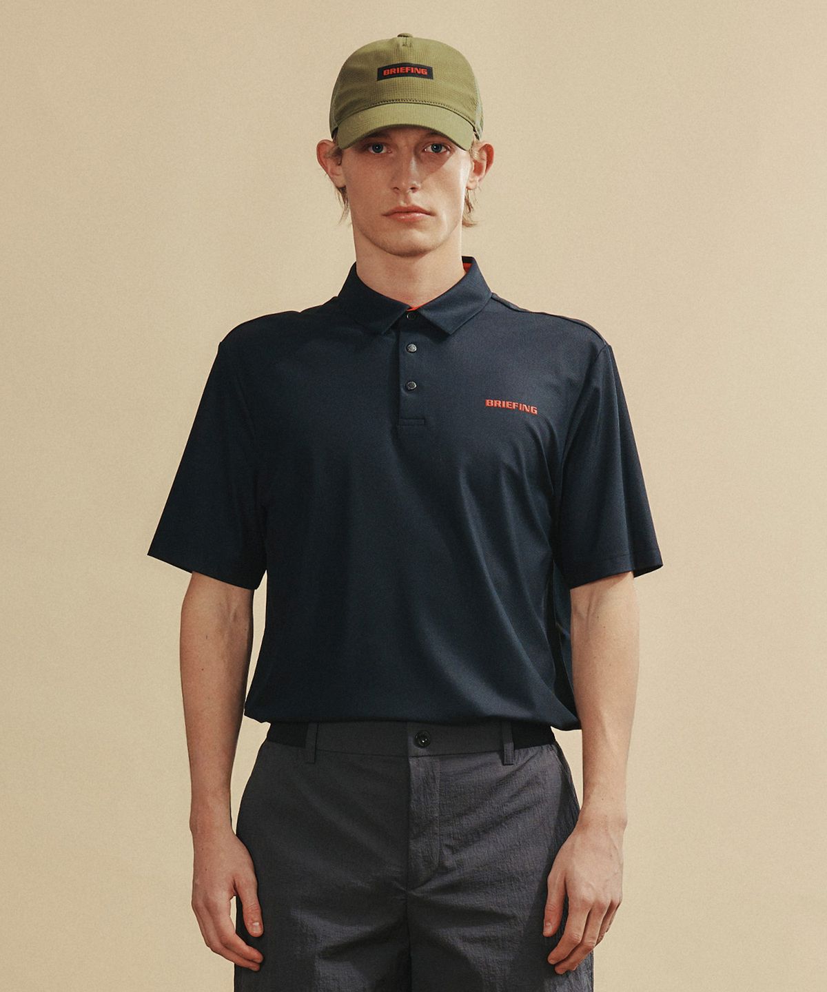 브리핑 골프(BRIEFING GOLF) 남자 하이 스트레치 폴로 티셔츠_블랙