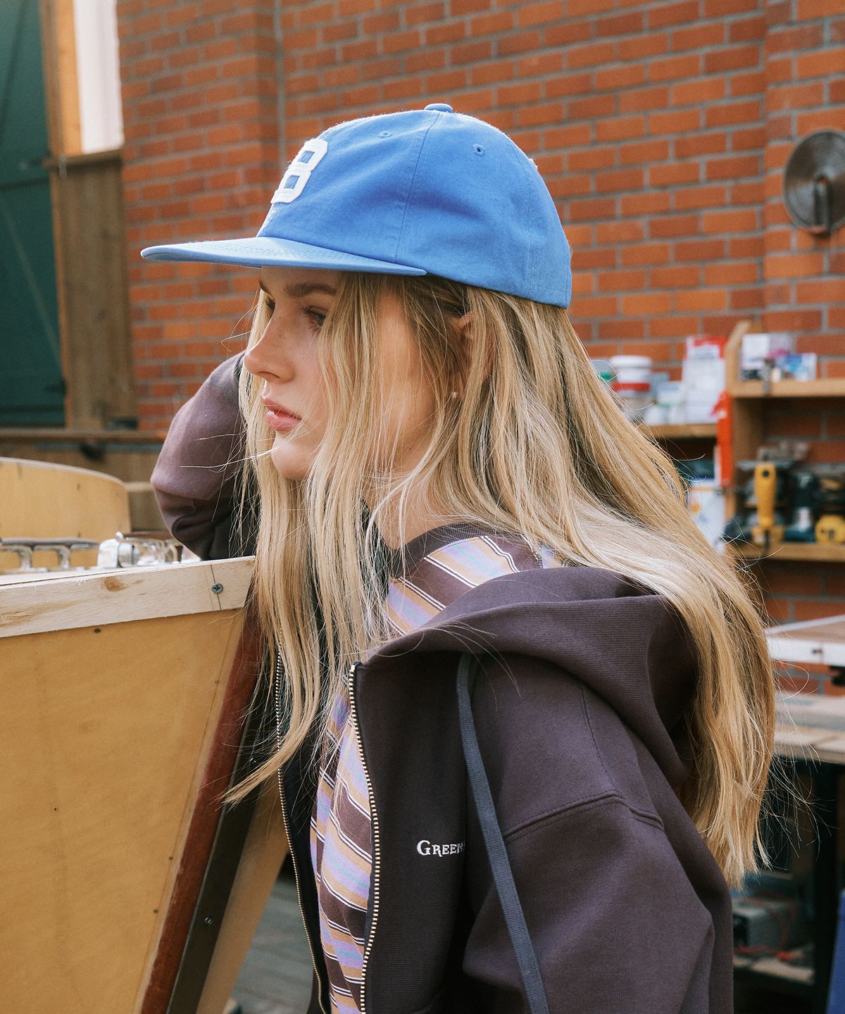그린버터(GREENBUTTER) B Logo Cap (L/Blue)