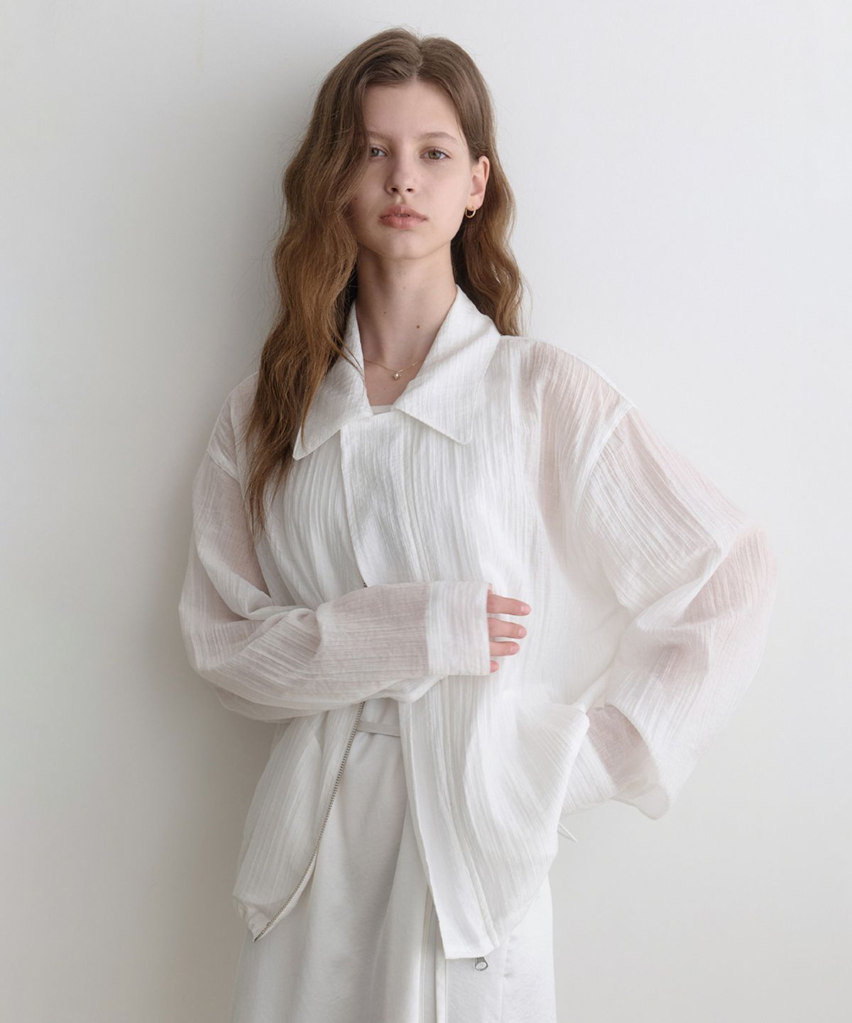 르나브(LENAV) les rainy summer wind kara Jacket (white)