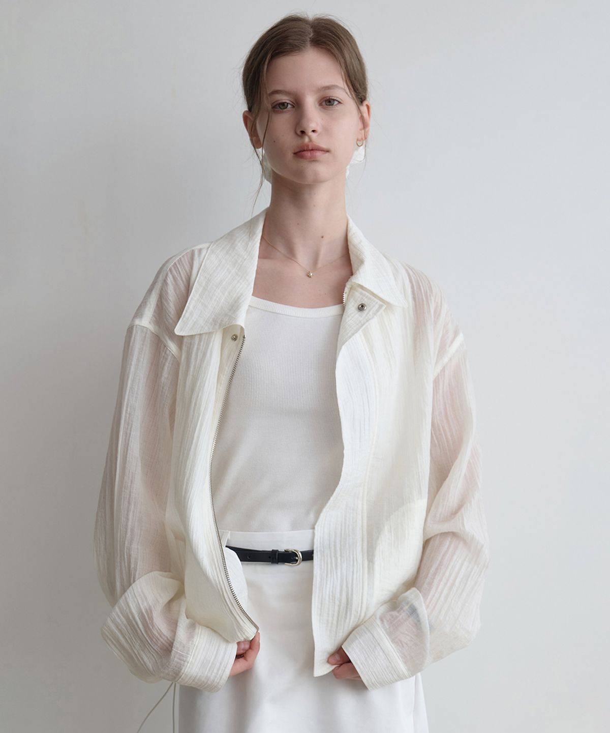 르나브(LENAV) les rainy summer wind kara Jacket (ivory)