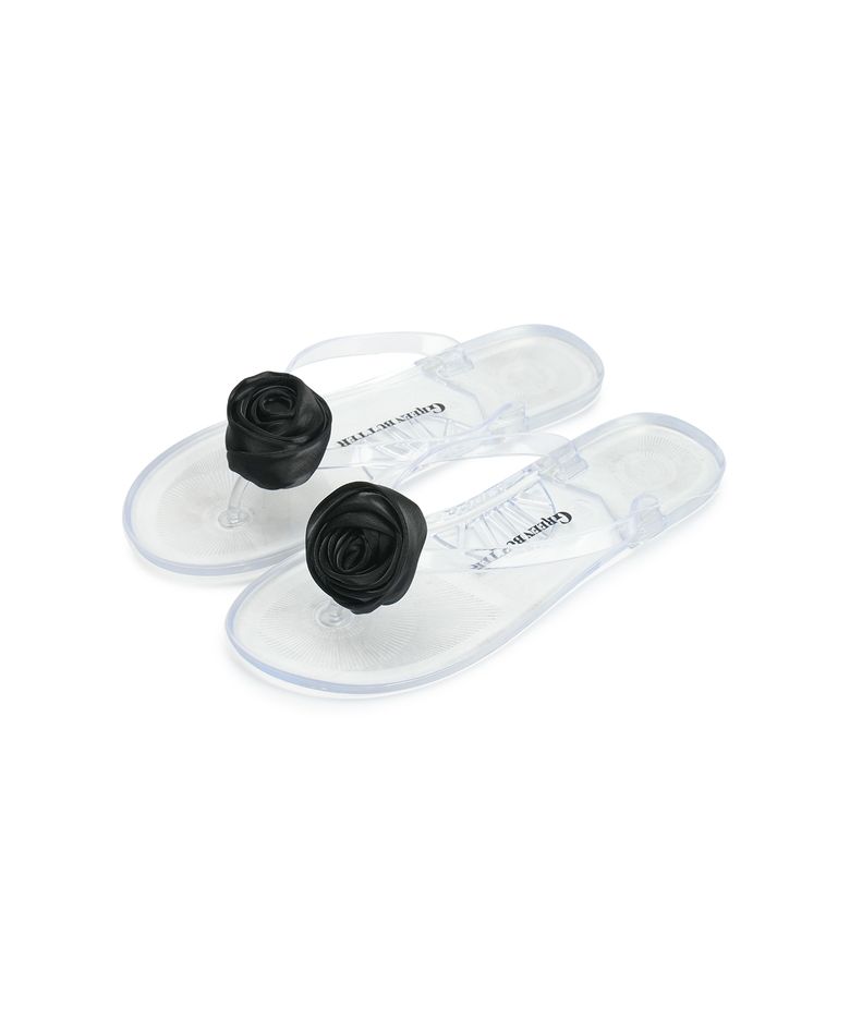 Rose Clear Flip-Flops (Black)