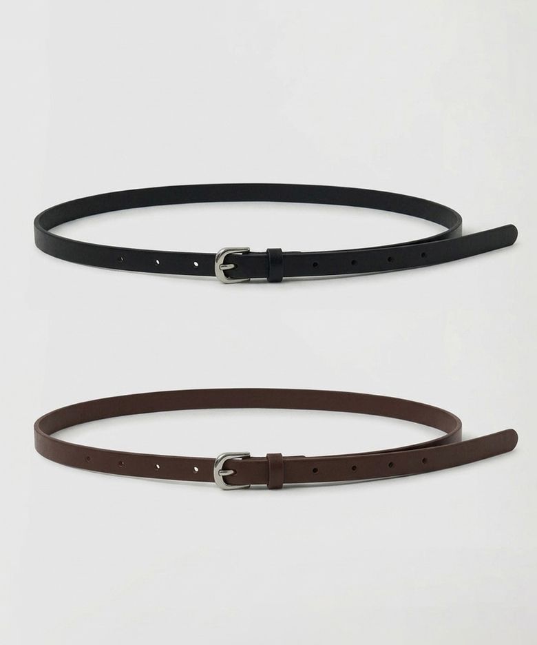 1.5cm slim cow Leather Belt (2color)