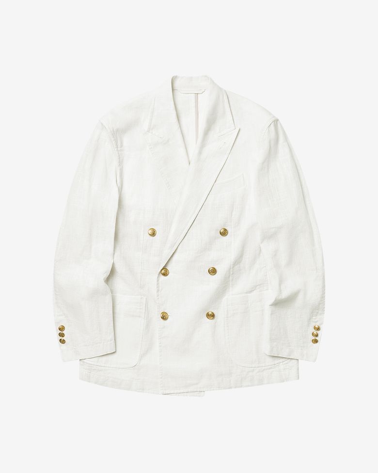 6B Linen Washed Double Jacket (Ivory)