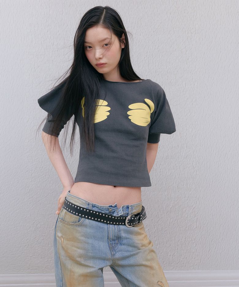 바나나 핸드 그래픽 티