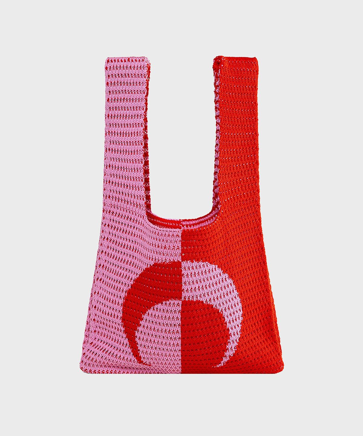 마린 세르(MARINE SERRE) (W) 크로셰 토트 백 레드 핑크 CROCHET TOTE BAG RD13 RED/PINK