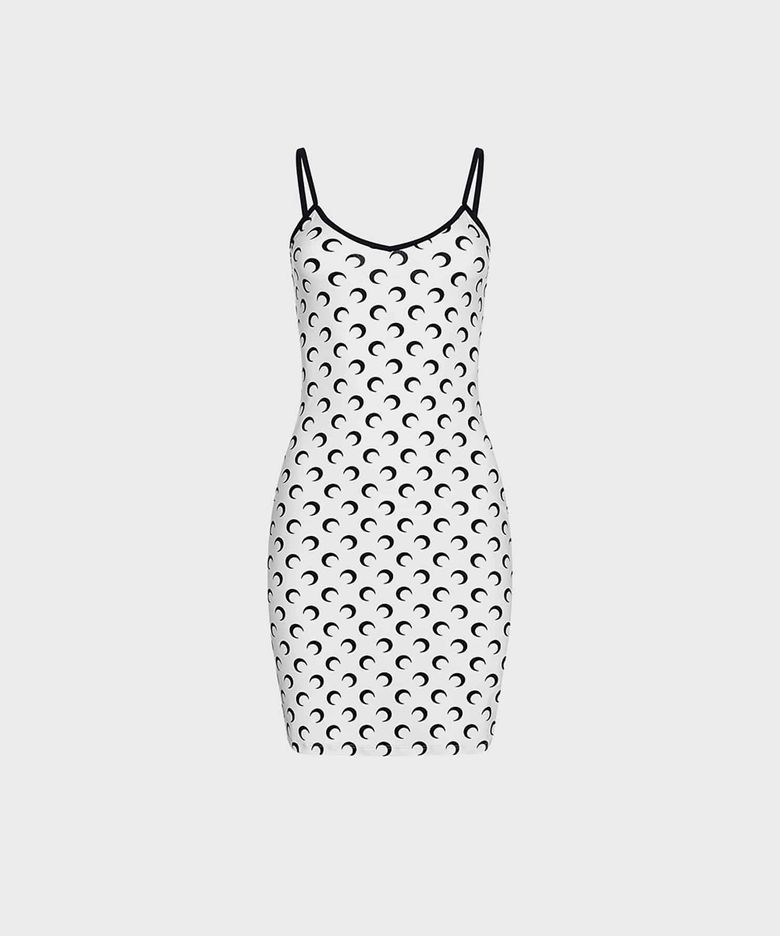 (W) 문 프린티드 저지 미니 드레스 옵티컬 화이트 MOON PRINTED JERSEY MINI DRESS WH00 OPTICAL WHITE