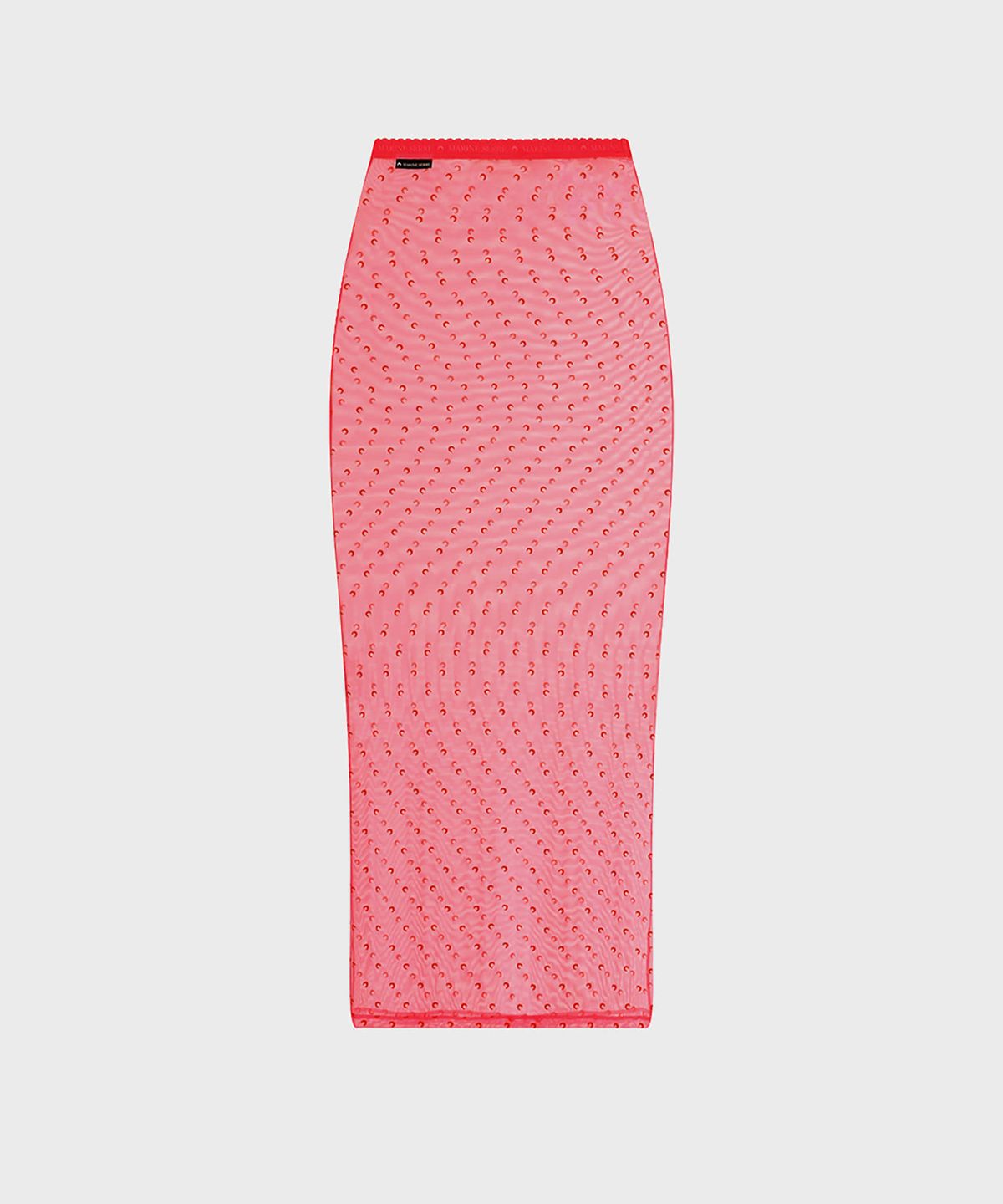 마린 세르(MARINE SERRE) (W) 플림티 문 매쉬 플록 롱 스커트 레드 PLUMETIS MOON MESH FLOCK LONG SKIRT RD10 RED