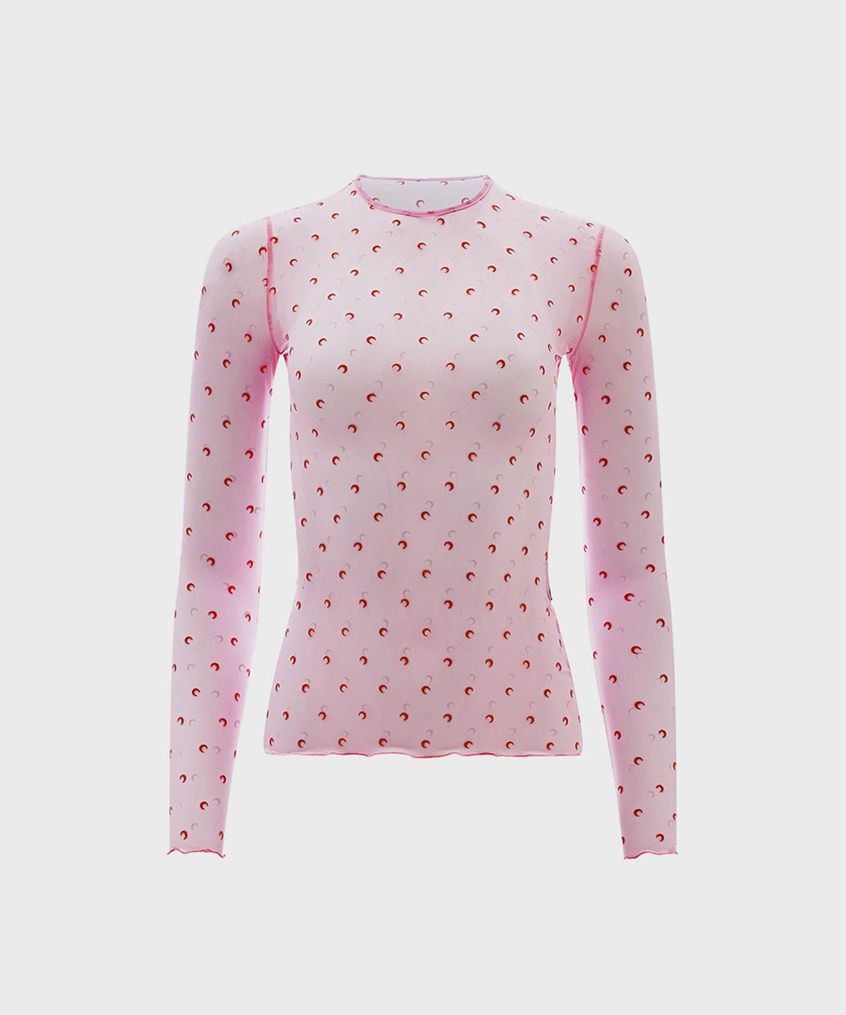 마린 세르(MARINE SERRE) (W) 플림티 문 크루넥 롱슬리브 탑 핑크 PLUMETIS MOON CREWNECK LS TOP PK30 PINK