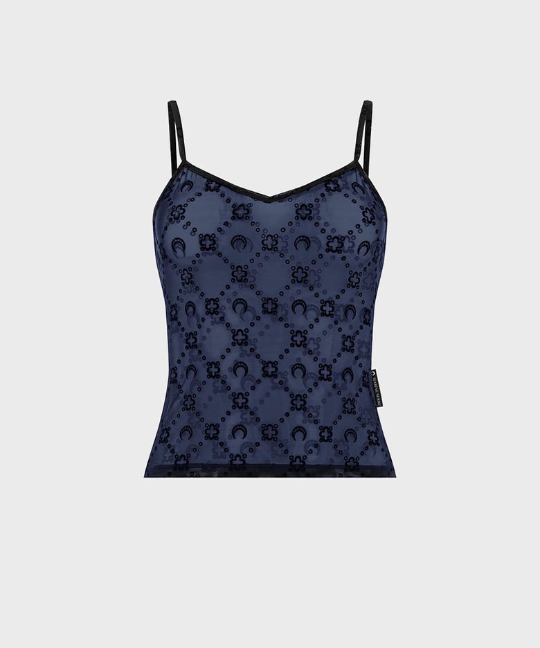 (W) 무노그램 메쉬 플록 스트랩 탑 네이비 MOONOGRAM MESH FLOCK STRAPS TOP BL90 NAVY