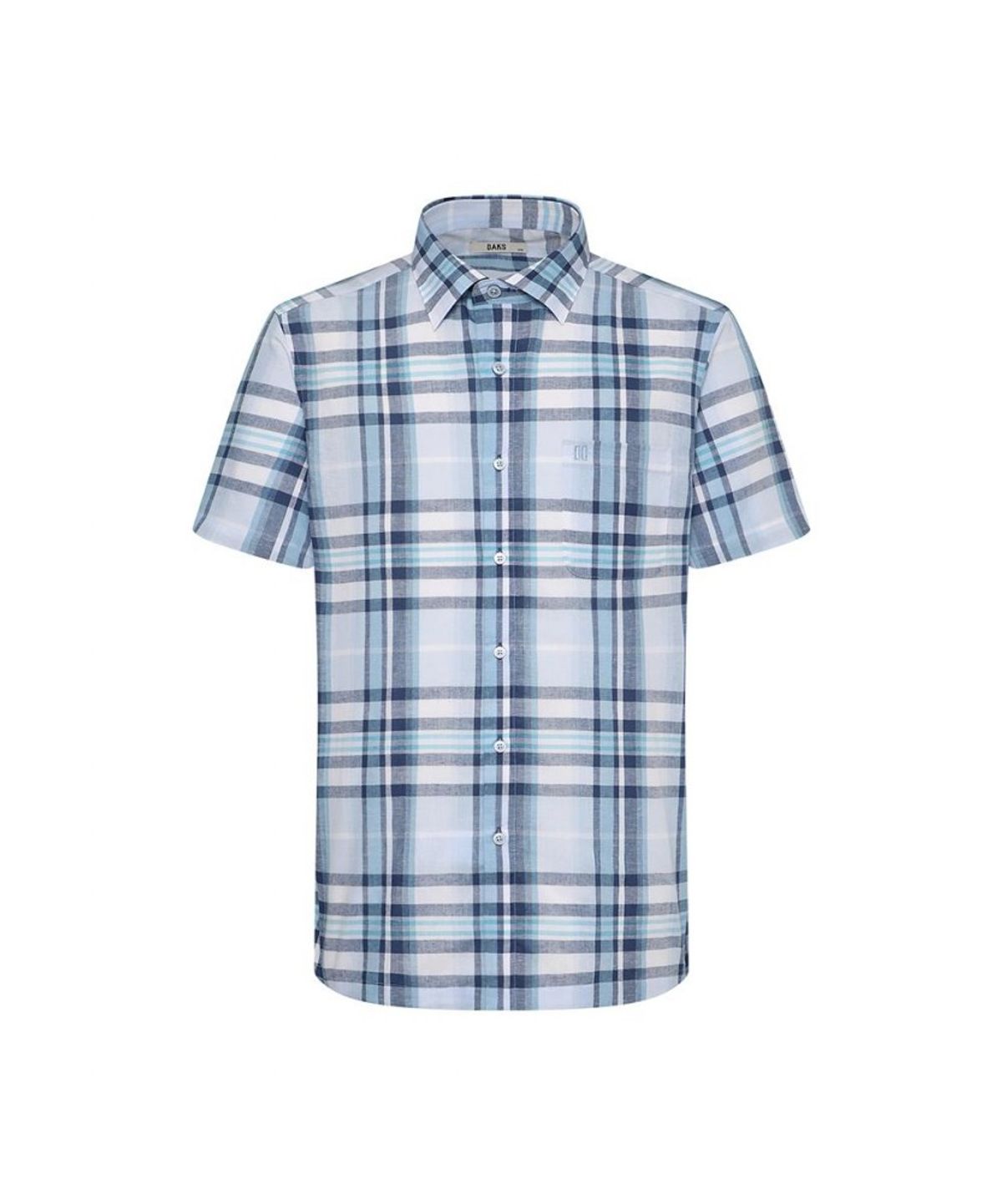 닥스셔츠(DAKS SHIRTS) 린넨혼방 미디움체크 캐주얼 반팔셔츠 레귤러핏_DLS2SHCS431B1