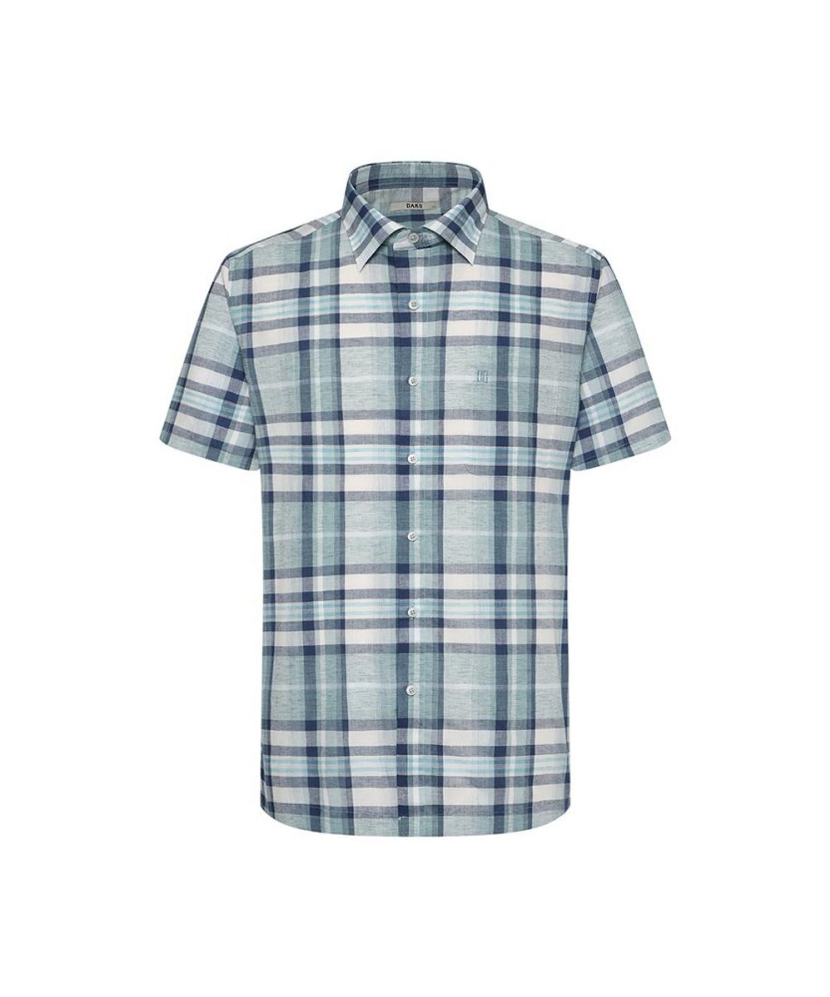 닥스셔츠(DAKS SHIRTS) 린넨혼방 미디움체크 캐주얼 반팔셔츠 레귤러핏_DLS2SHCS431E1