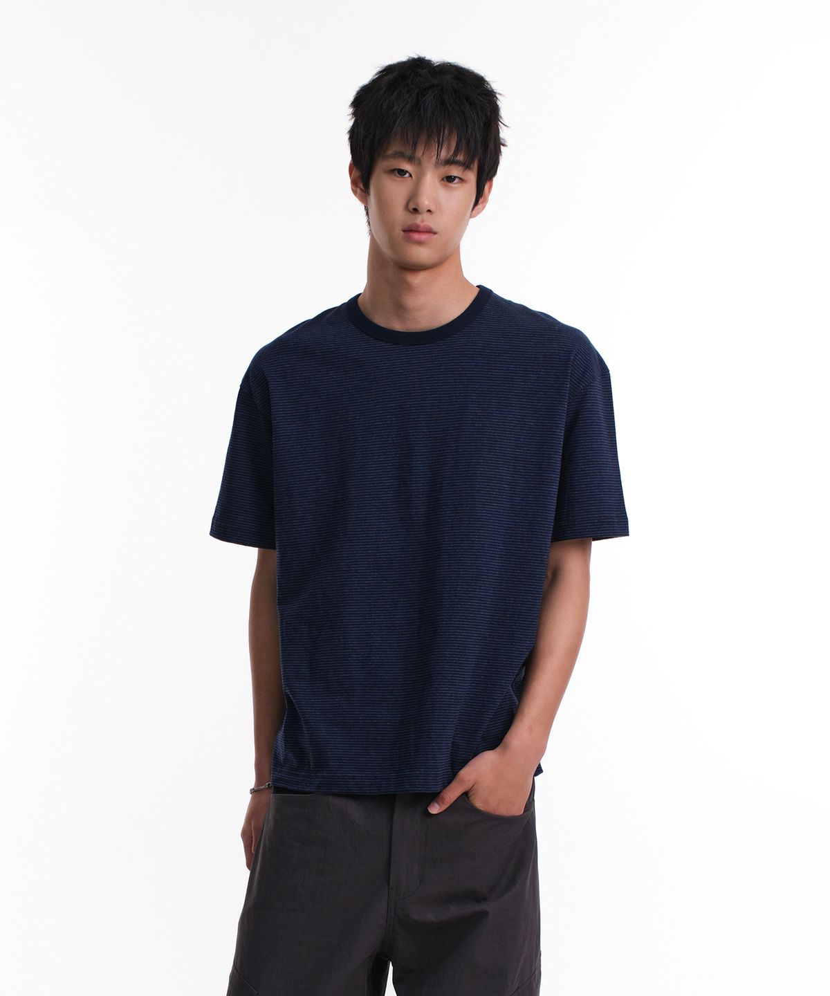 다이브인(DIVEIN) UNIFORM STRIPE T-SHIRTS (INDIGO/NAVY)