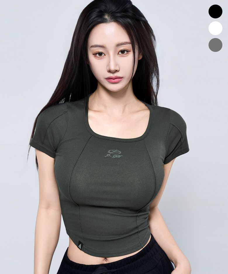 P5082 골지 슬림 스티치 반팔티 [3COLOR]