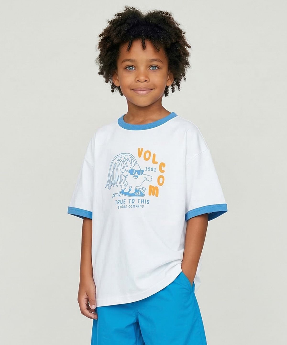 볼컴 키즈(VOLCOM KIDS) 볼컴 쿨스킨 포인트 링거 티셔츠 D6M007