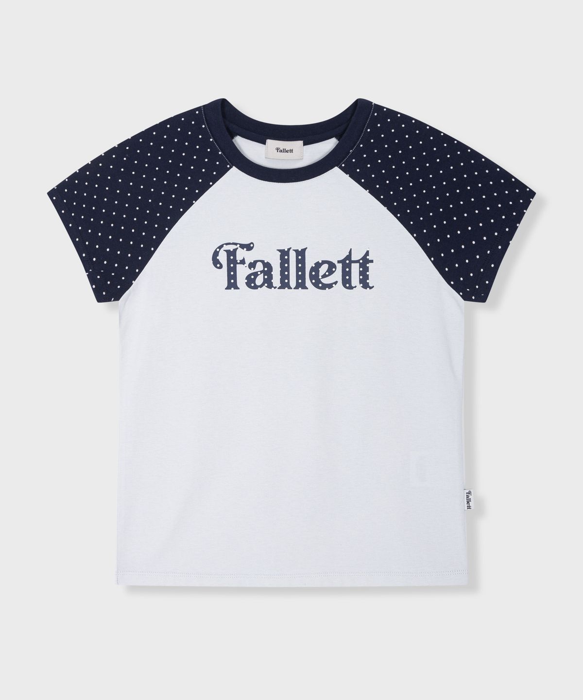 팔렛(FALLETT) 로고 도트 티셔츠 네이비