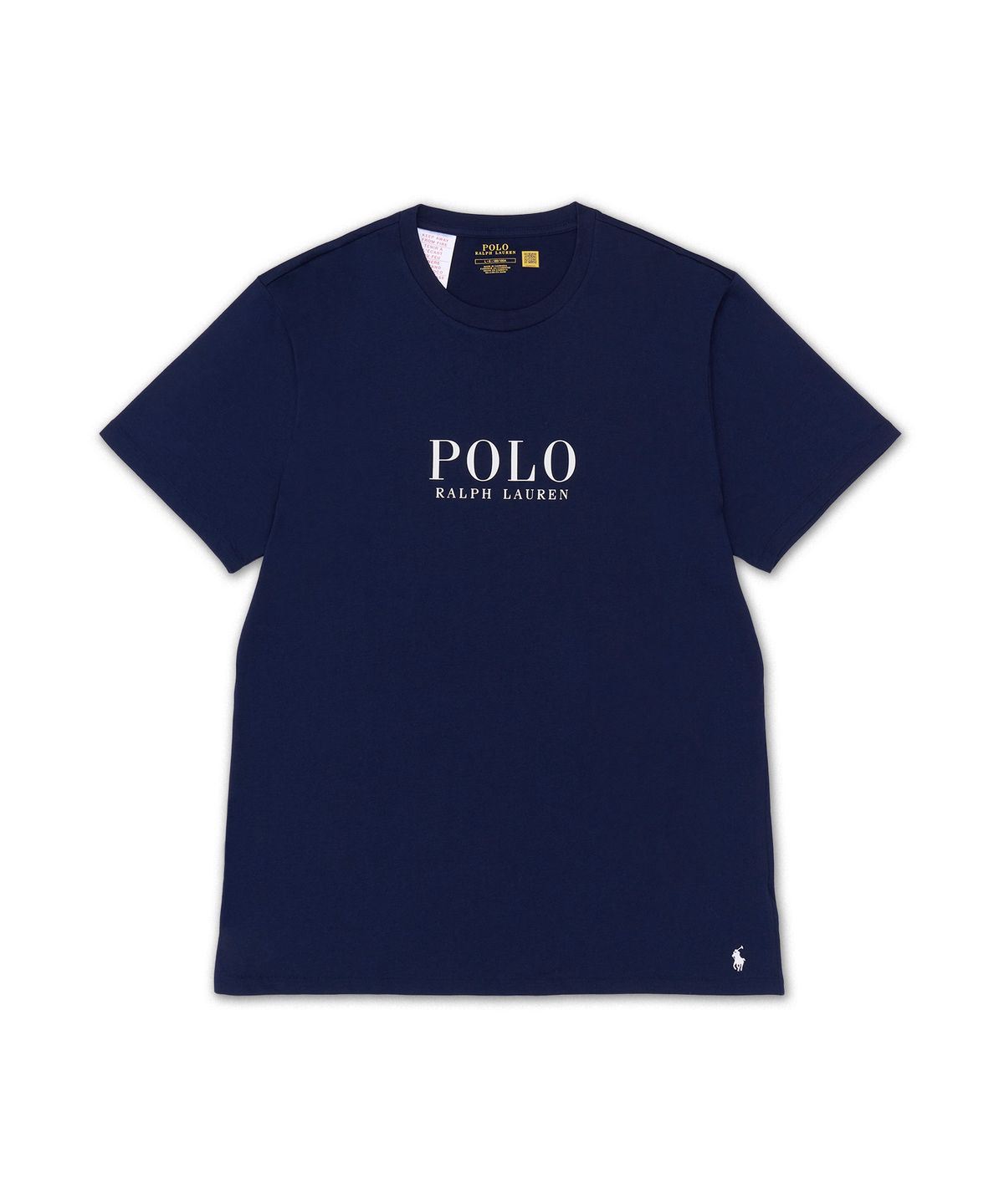 폴로 랄프 로렌(POLO RALPH LAUREN) 로고 코튼 저지 슬립 셔츠-네이비