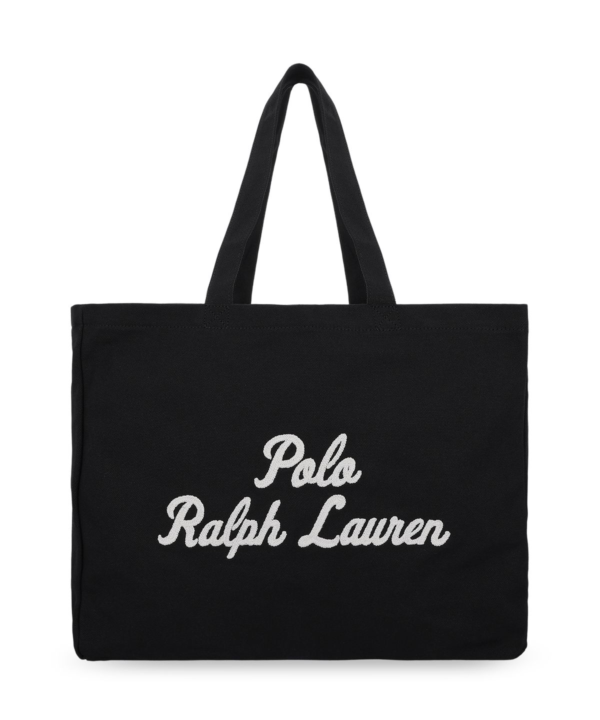 폴로 랄프 로렌(POLO RALPH LAUREN) 임브로이더 캔버스 토트-블랙
