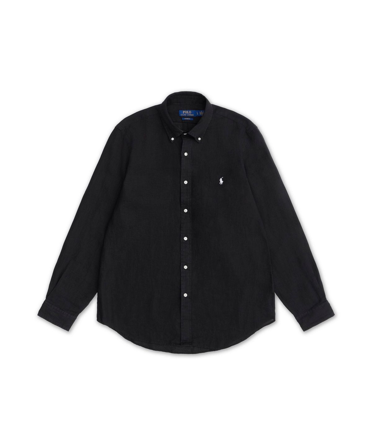 폴로 랄프 로렌(POLO RALPH LAUREN) 커스텀핏 리넨 셔츠-블랙