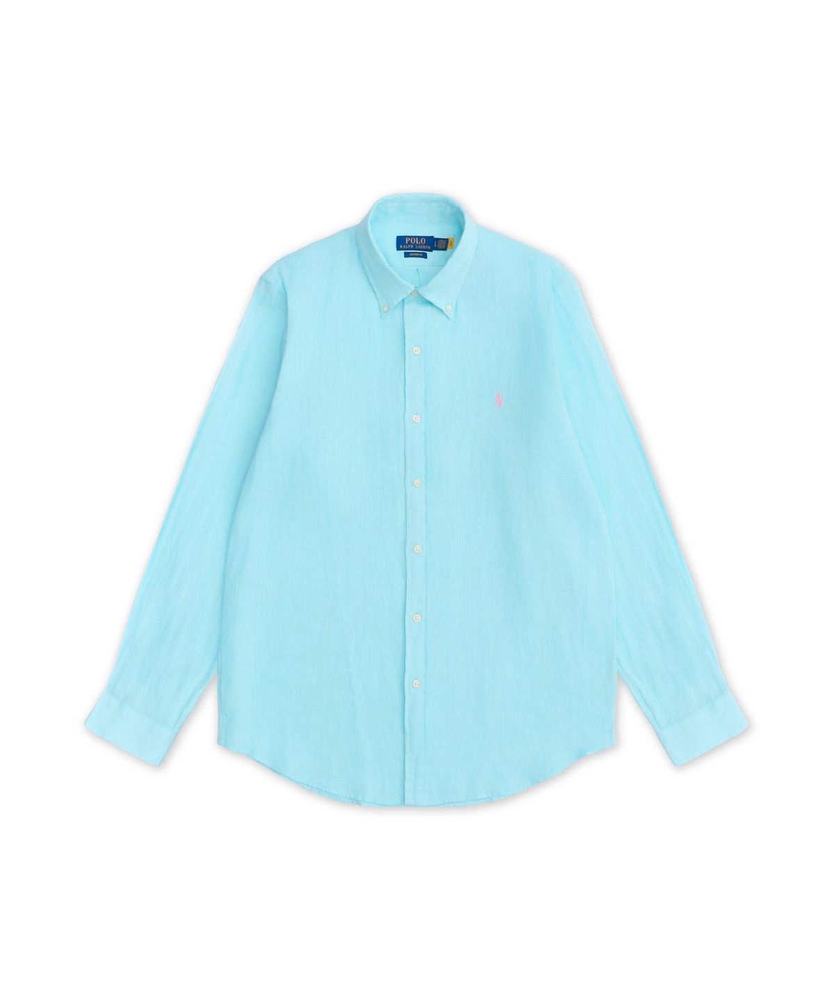 폴로 랄프 로렌(POLO RALPH LAUREN) 커스텀핏 리넨 셔츠-아쿠아