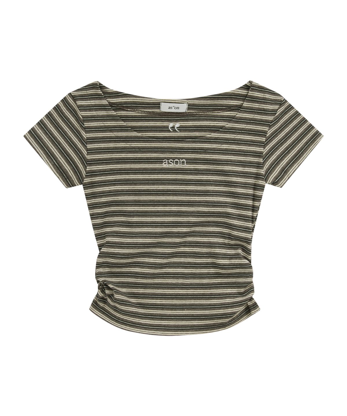 애즈온(ASON) RAIL STRIPE TEE / BROWN