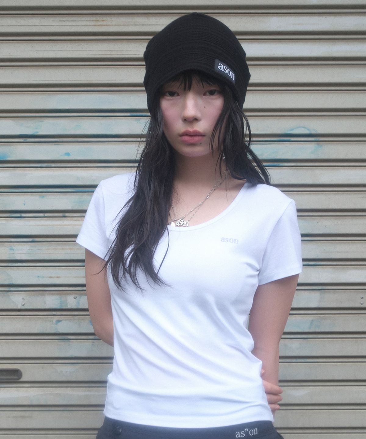 애즈온(ASON) PLAIN SLIM TEE / WHITE