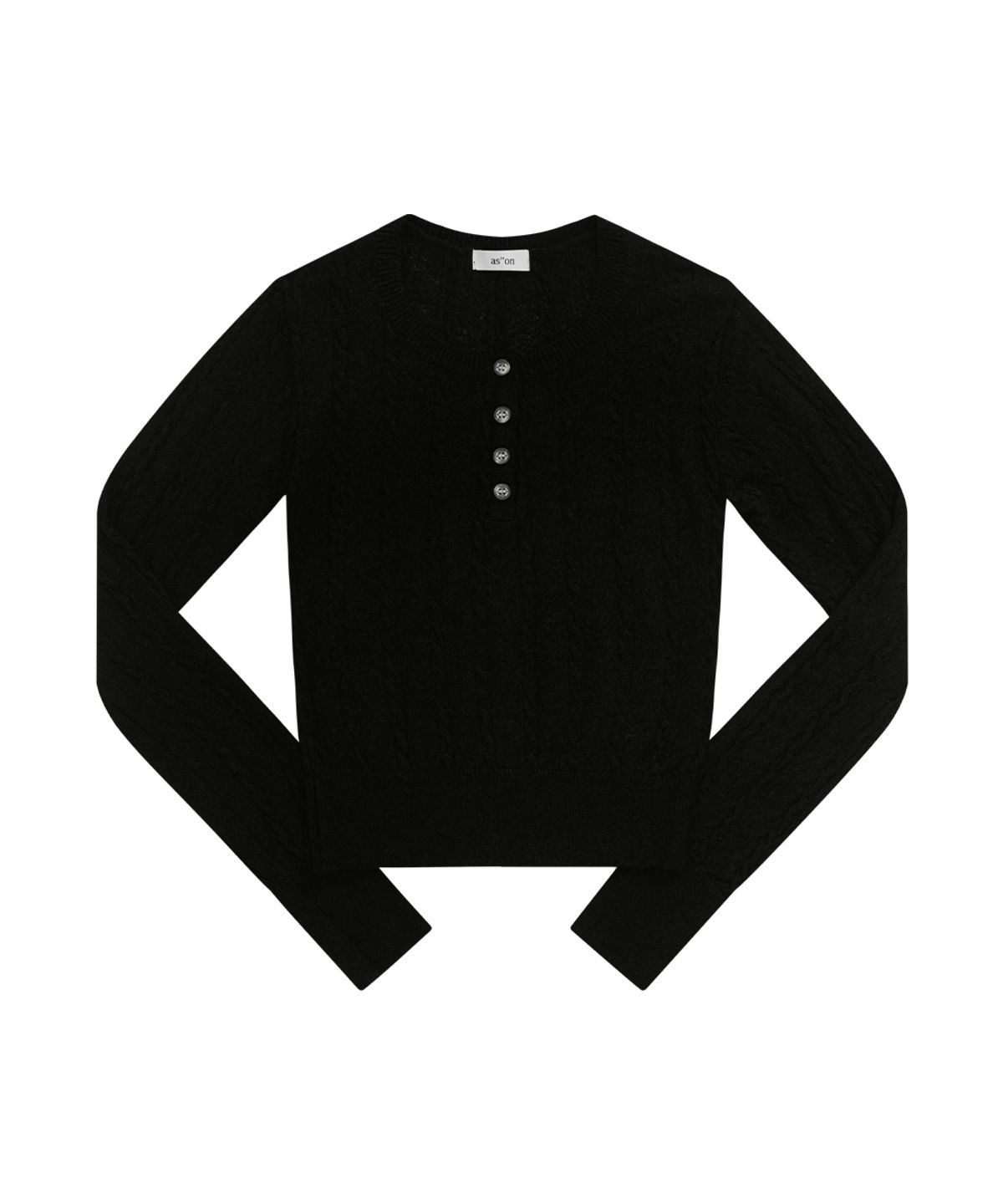 애즈온(ASON) MISTY CABLE KNIT / BLACK