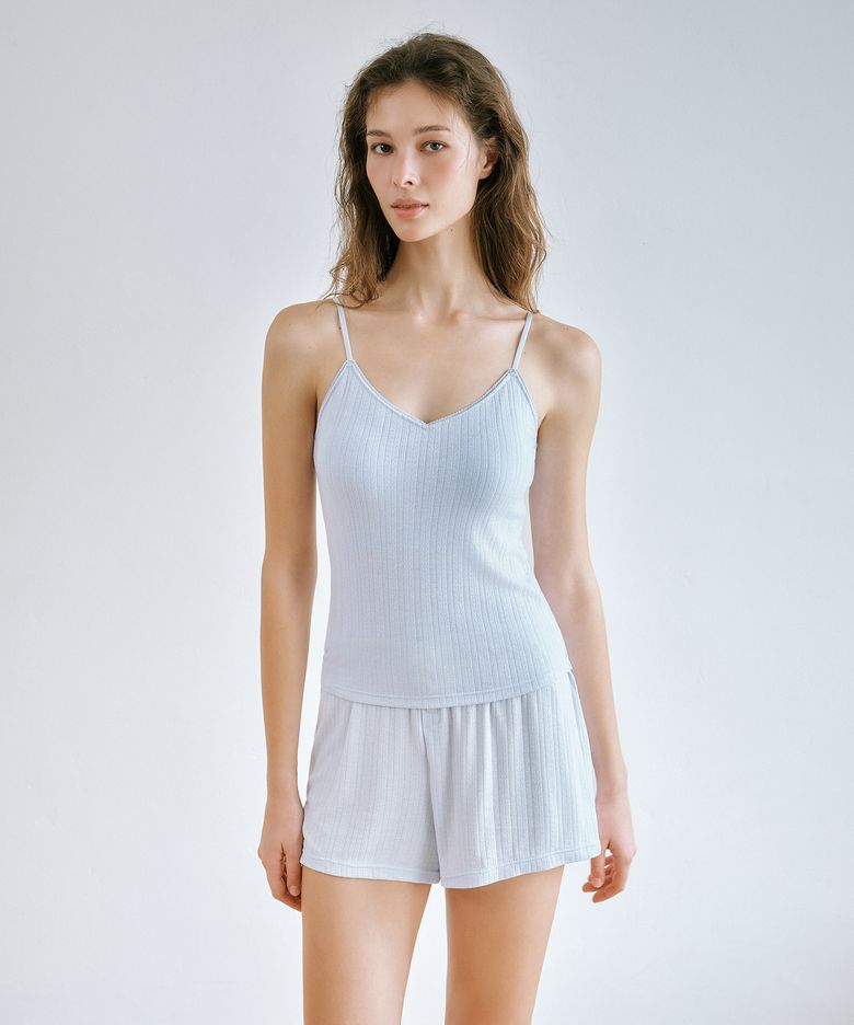 UNDERWEAR W POINTELLE BRA TOP light blue